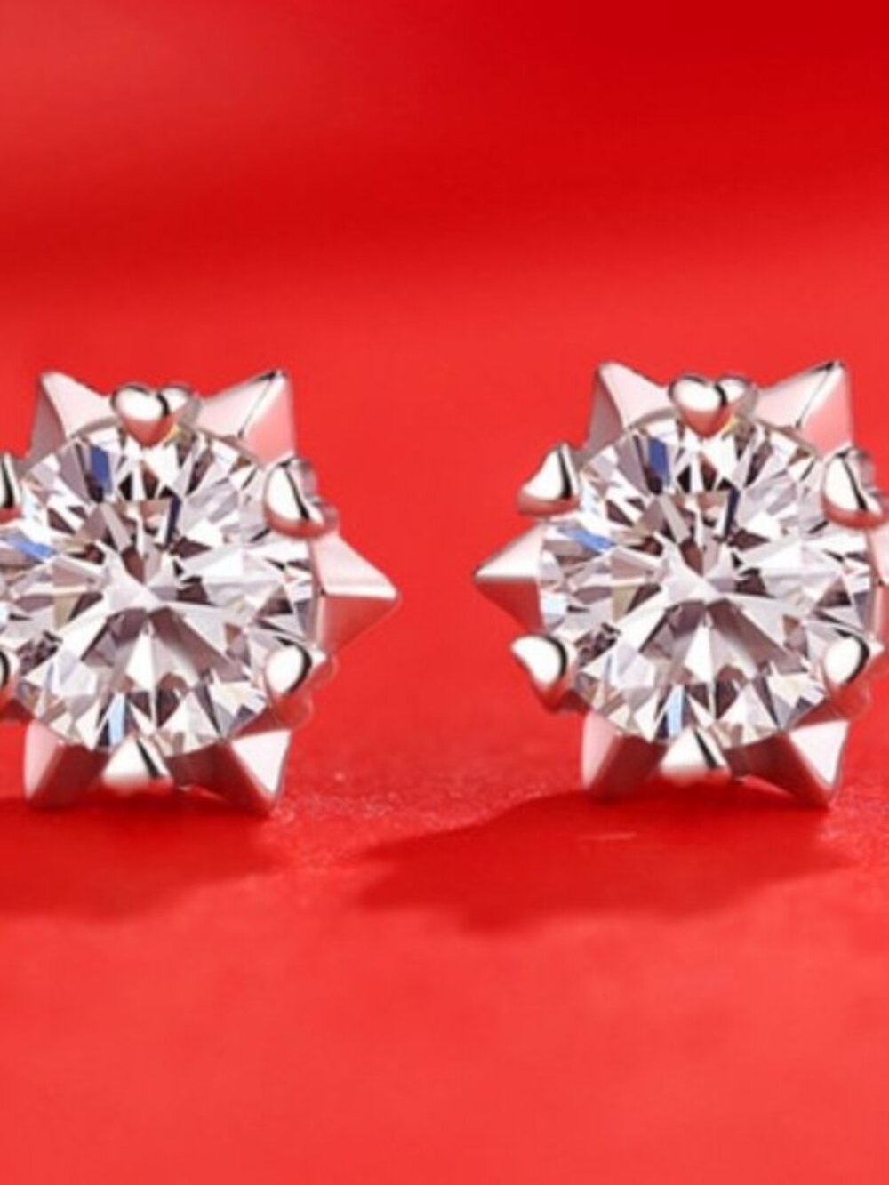 Certified 2ct. t.w. Moissanite Diamond Snowflake Stud Earrings NEW